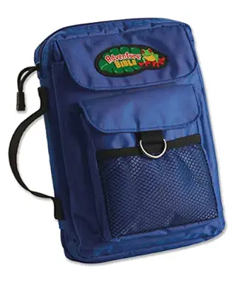 Adventure Bible Cover for Boys, Zippered, with Handle, Nylon, Blue, Medium