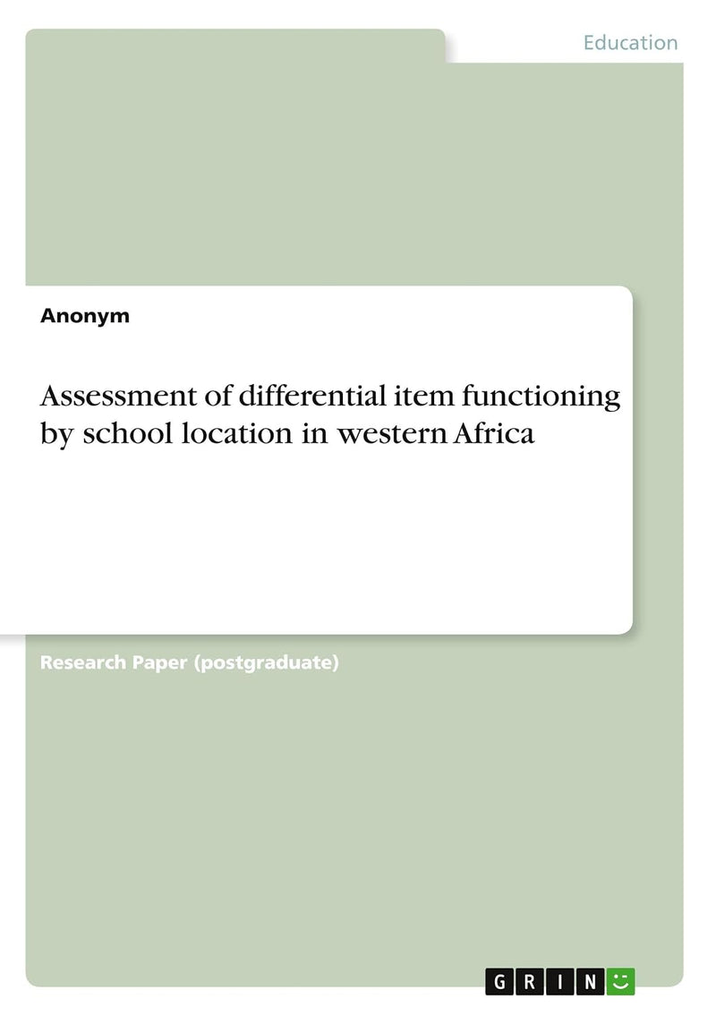 Assessment of differential item functioning by school location in western Africa