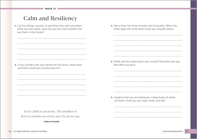 52-Week Mental Health Journal: Guided Prompts and Self-Reflection to Reduce Stress and Improve Well-Being
