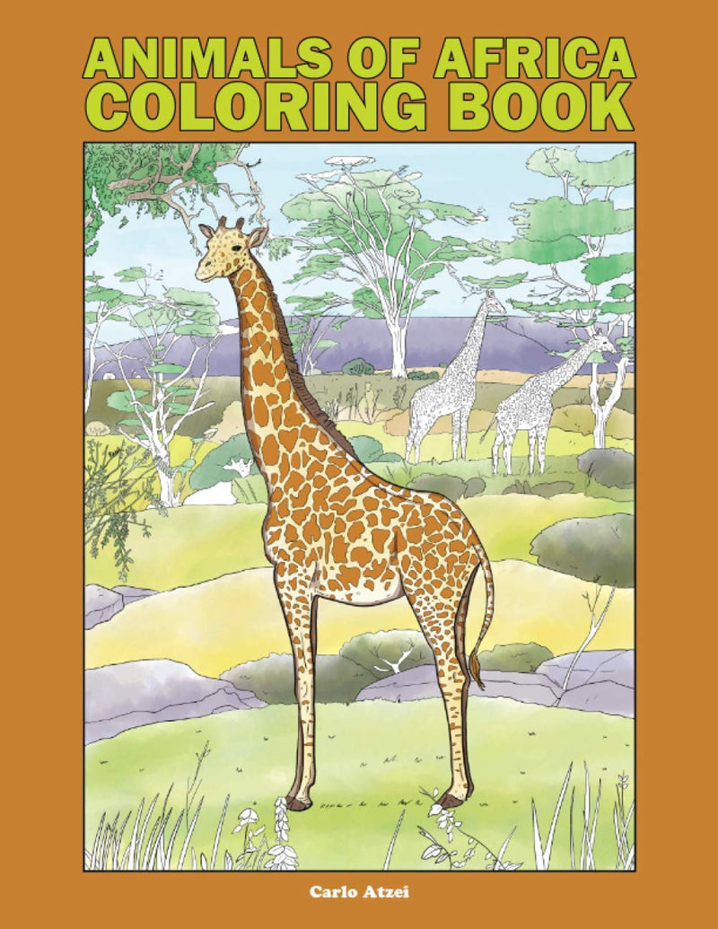 Animals of Africa Coloring Book: 25 Realistic Coloring Pages Featuring 100 African Species