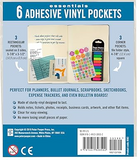 Adhesive Vinyl Pockets for Bullet Journals (set of 6 stick-on pockets)