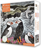 Adult Sustainable Jigsaw Puzzle Angela Harding: Fair Isle Puffins: 1000-pieces. Ethical, Sustainable, Earth-Friendly