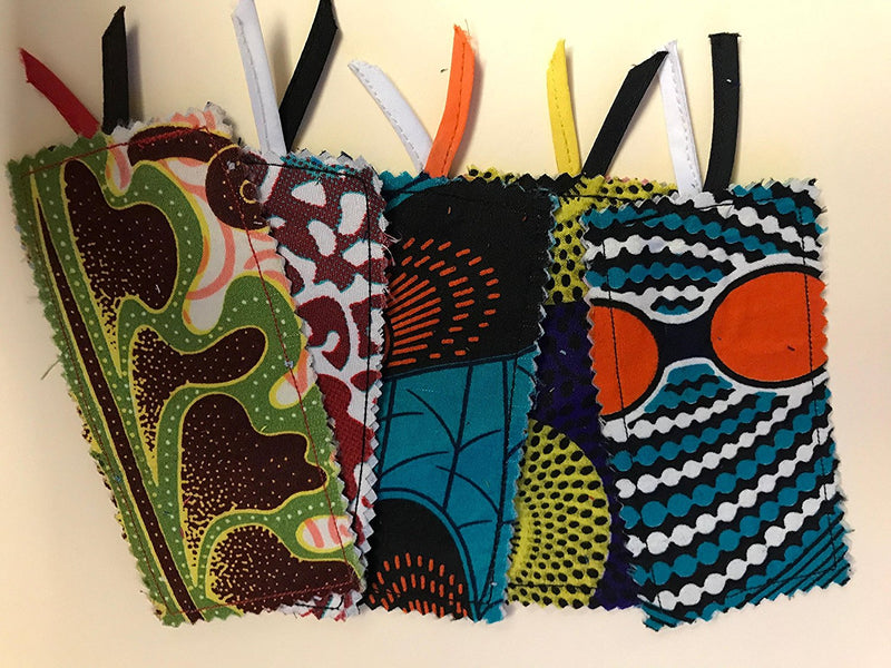 AFRICAN FABRICS BOOKMARKS (SET OF 5 BOOKMARKS)