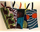10 African fabrics bookmarks, made by local African women